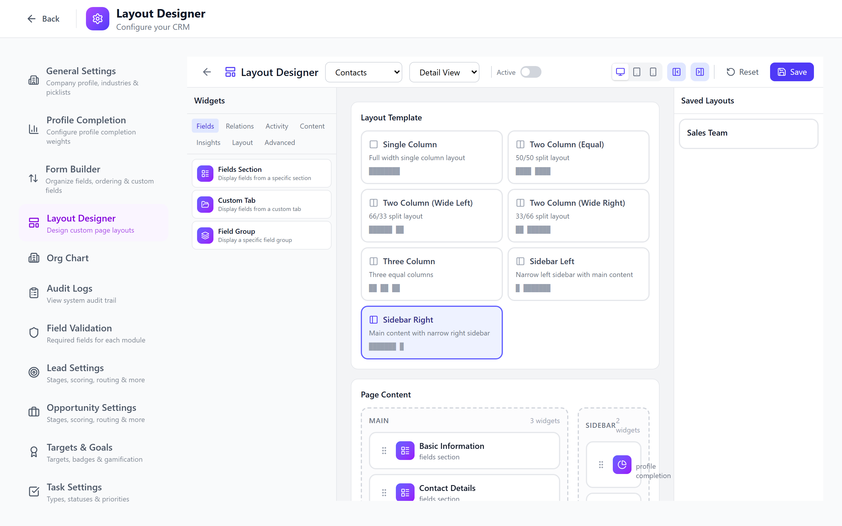 Screenshot: Page designer preview mode
