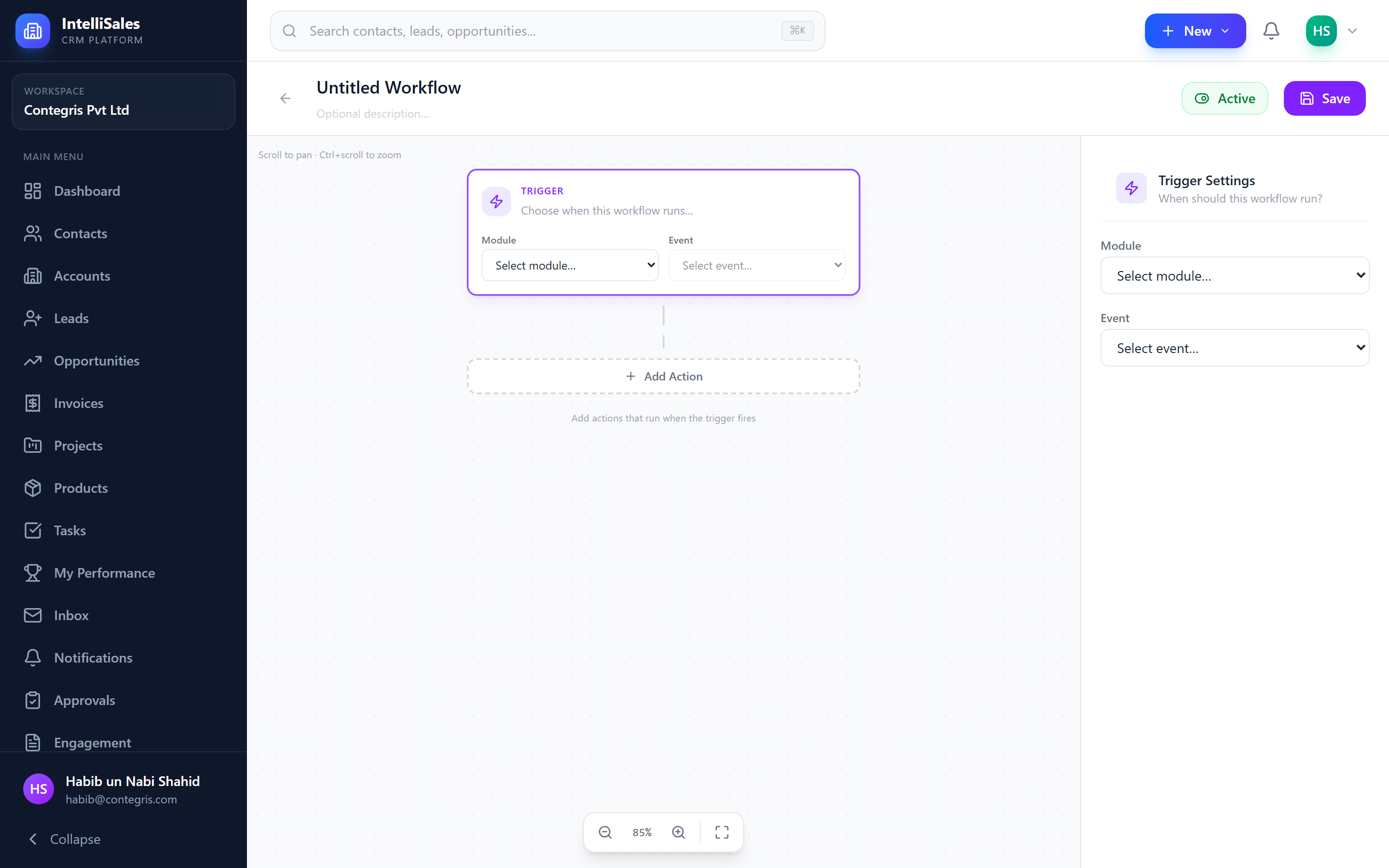 Workflow visual builder