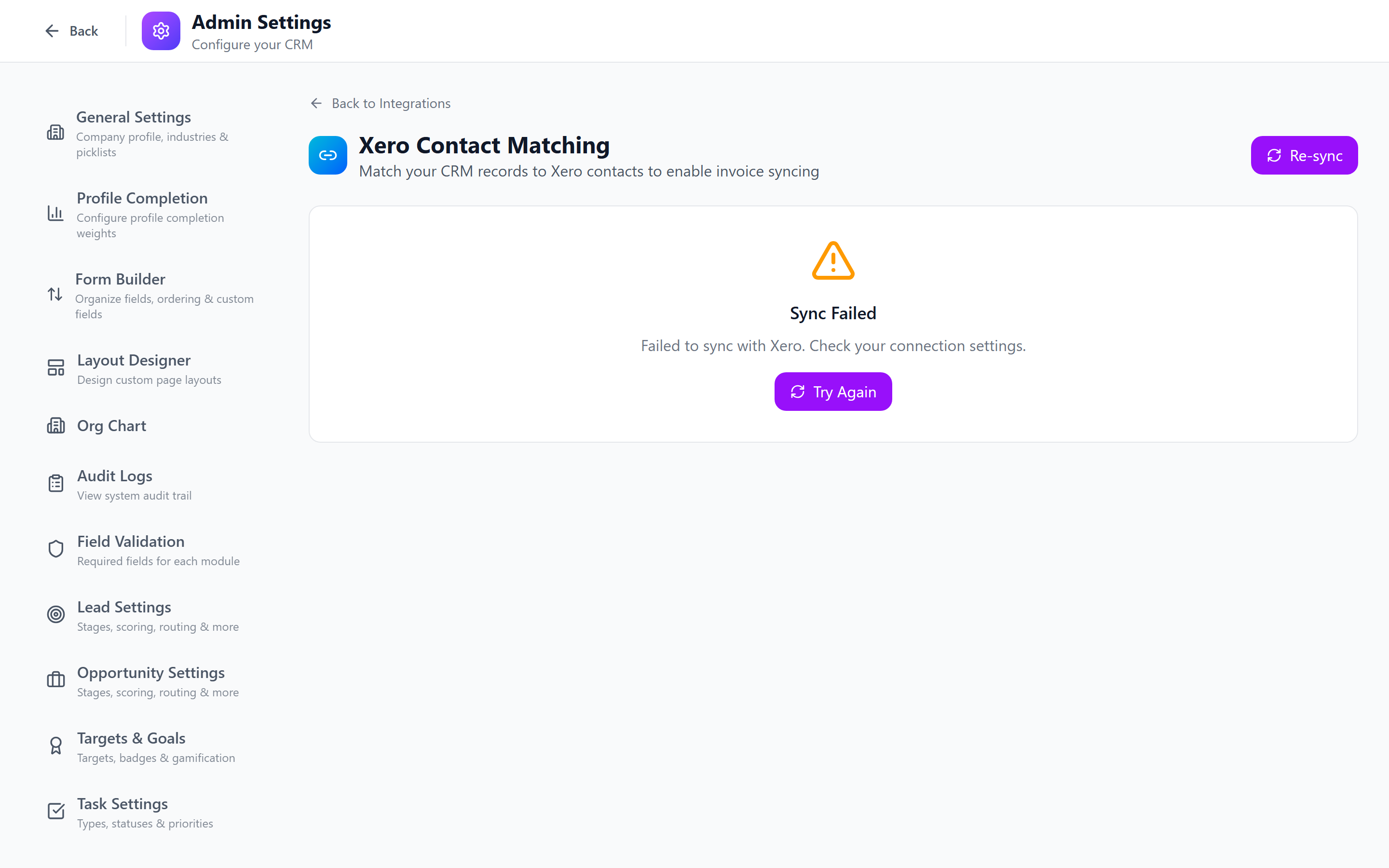 Screenshot: Contact matching interface